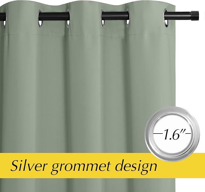 NICETOWN Door Curtains for Doorway Privacy, 95 Inch Length Blackout Thermal Insulated Room Divider Cover, Farmhouse Closet Curtain for Bedroom LivingBathroom, 1 Panel, Sage Green, 42" Wide