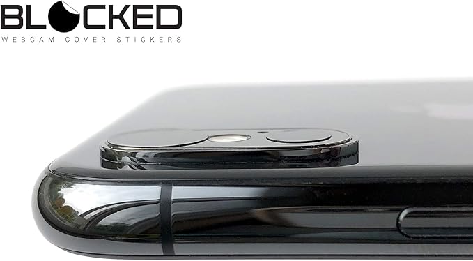 Blocked Original Vinyl Webcam Cover Stickers | Restickable & Stackable Privacy Covers | for All Camera-endable Devices | 5-Sizes | 95 Black (Ultra Glossy)
