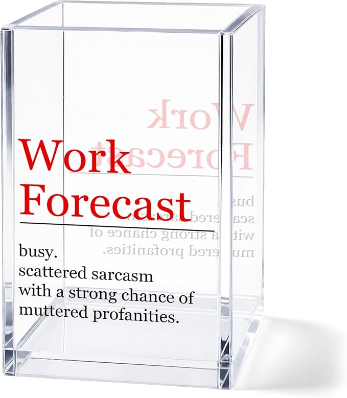Funny Acrylic Pen Holder Cup, Warning Office Desk Decor, Caution Funny Pencil Holder Organizer, Sarcastic Coworker Gift, Office Desk Accessories
