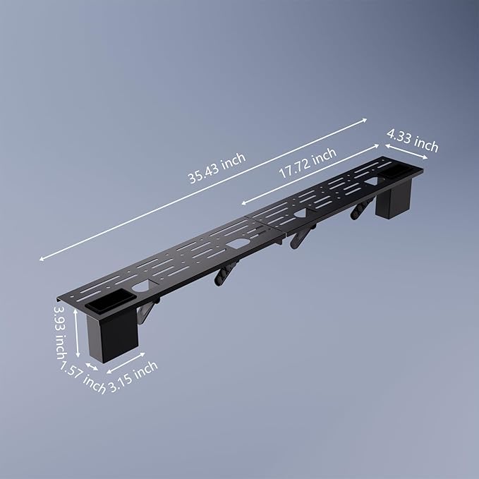 TV Top Shelf, 35.4" Metal Monitor Mount Floating Stand with Storage Boxes,Cable Box Above Screen for Apple TV,Sound Bar,Speaker,Router,Switch,Remote Control,DVD,Tv Accessories