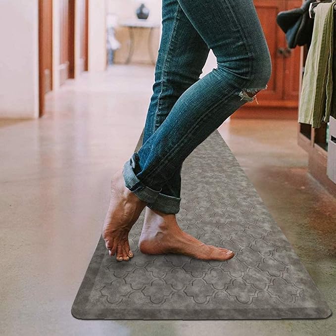 HEBE Anti Fatigue Kitchen Mats for Floor 20"x60", Cushioned Standing Mat | Non Slip Waterproof Kitchen Runner Rug, Heavy Duty Padded Foam Comfort Mat Floor Carpet for Standing Desk, Laundry, Sink