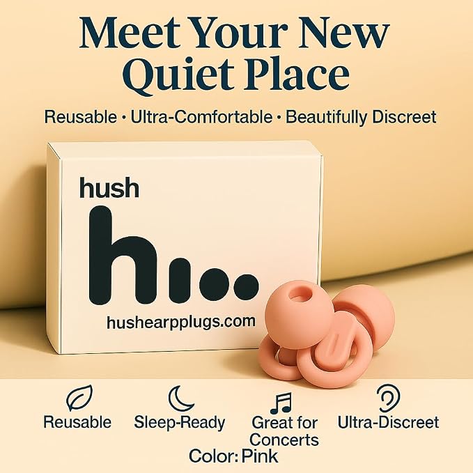 Reusable Noise-Reducing Earplugs for Sleep, Sensory Relief, 21dB - 1 Pair, Pink