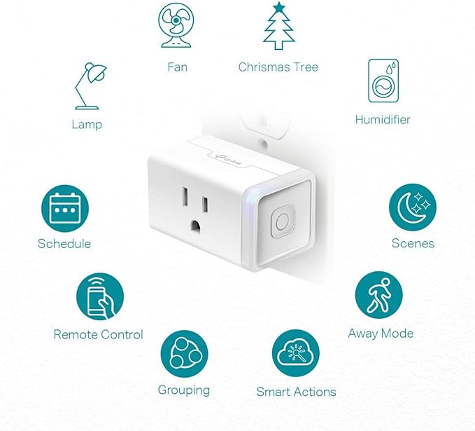 Kasa Smart Plug by TP-Link, Smart Home Wi-Fi Outlet Works with Alexa, Echo, Google Home & IFTTT, No Hub Required, Remote Control, 15 Amp, UL Certified, 1-Pack(HS103) , WHITE
