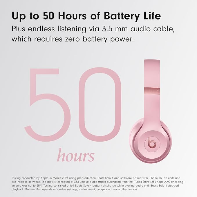 Beats Solo 4 with AppleCare+ for Headphones (2 Years) - Metallic Pink