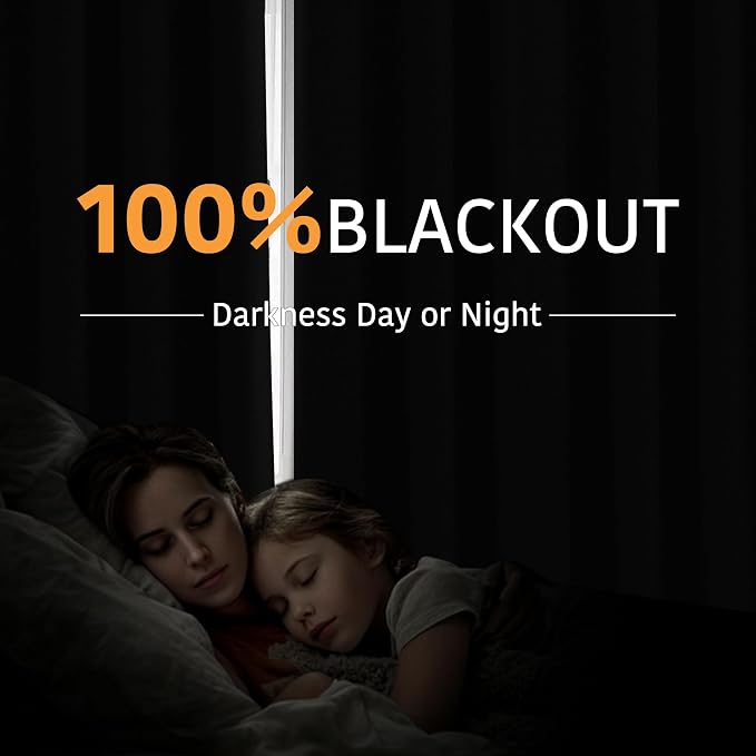 RYB HOME Extra Wide 100% Blackout Patio Door Curtain 96 inch Long, Grommet Room Darkening Room Divider Drapes, Sliding Door Curtains for Living Room/Bedroom Large Window, Black, W100 x L96