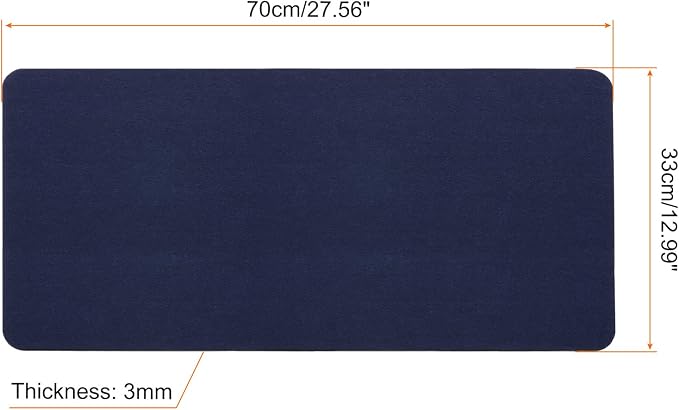 PATIKIL 28"x13" Desk Mat Protector, Felt Dual Side Mouse Pad Writing Mat for Office Home, Blue