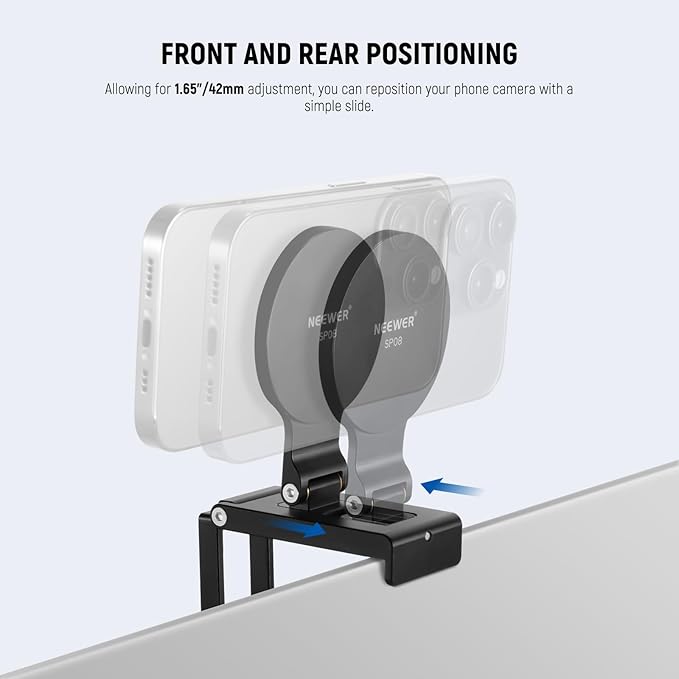 NEEWER RH8B 8" Desk Ring Light with Stand, Circle Selfie Light with Phone Holder and SP08 Continuity Camera Mount for Desktop Monitor, 18W Video Conference Lighting Kit for Laptop Zoom Podcast