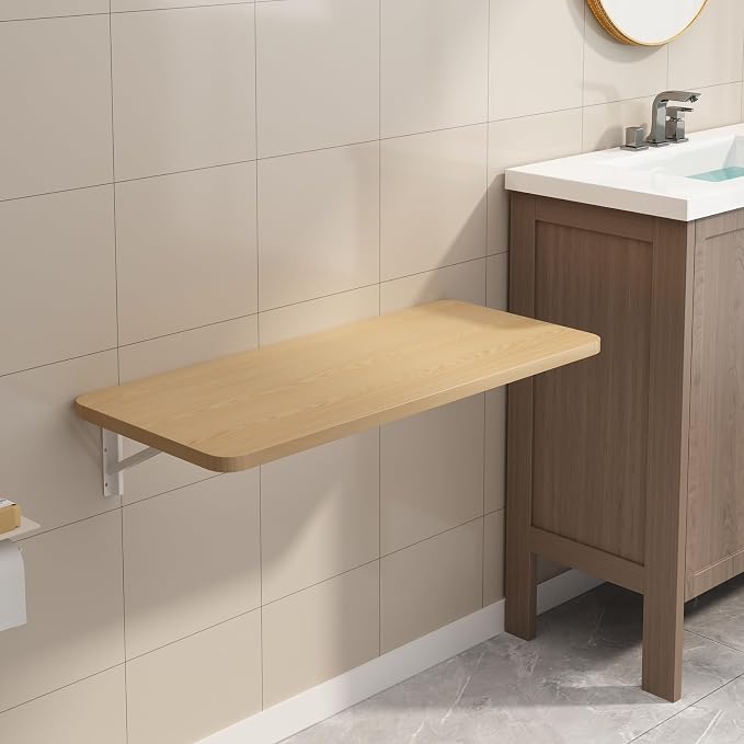 Wall Mounted Laundry Room Folding Table，Fold Down Desk for Small Spaces |Office|Study|Work Bench|Kitchen Dining Restaurant| Home Bar | Waterproof Easy to Install and Clean39.4×19.7"