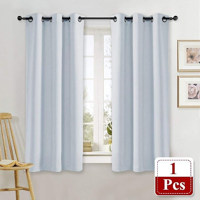 NICETOWN Room Darkening Window Treatment Curtain Energy Smart Thermal Insulated Block Out Sunlight Shade & Blind for Bedroom with Grommet Ring Top (Cloud Grey, 1 Panel, 42 by 63)