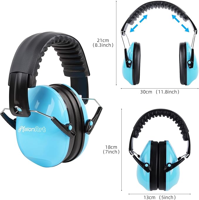MelonArt Kids Ear Protection Ear Muffs Noise Cancelling Headphones for Kid Toddler Adult Autism Sensory, 27dB Noise Reduction Earmuffs Hearing Safety for Shooting Monster Truck Concert Fireworks