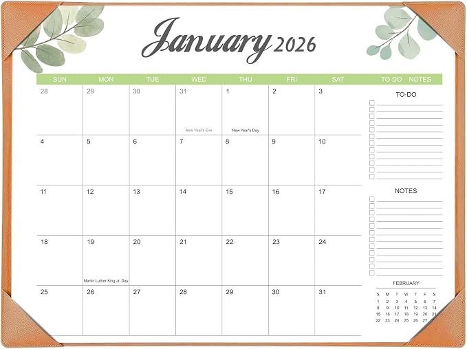 Desk Calendar 2026-2027 with Desk Mat – 22" x 17" Large Desk Pad Calendar Runs from January 2026 to June 2027, Office Supplies Desktop Monthly Calendar for Home & Office