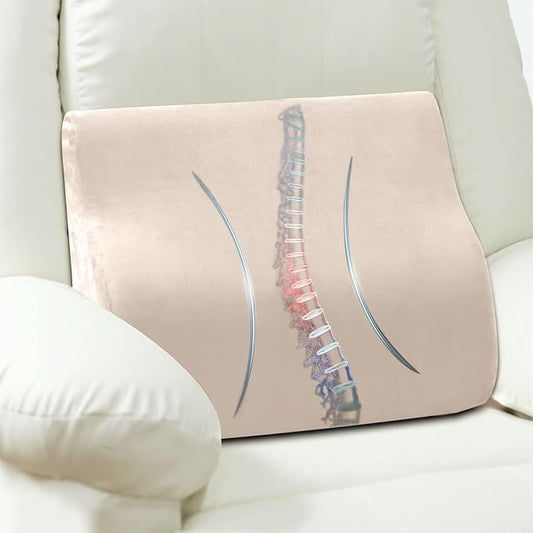 Lumbar Support Pillow for Recliner and Couch, Ergonomic Back Support Pillow | Dual-Layer Memory Foam, Soft Velvet Cover, Lower Back Pain Relief, Back Cushions for Recliner, Sofa & Gaming Chair