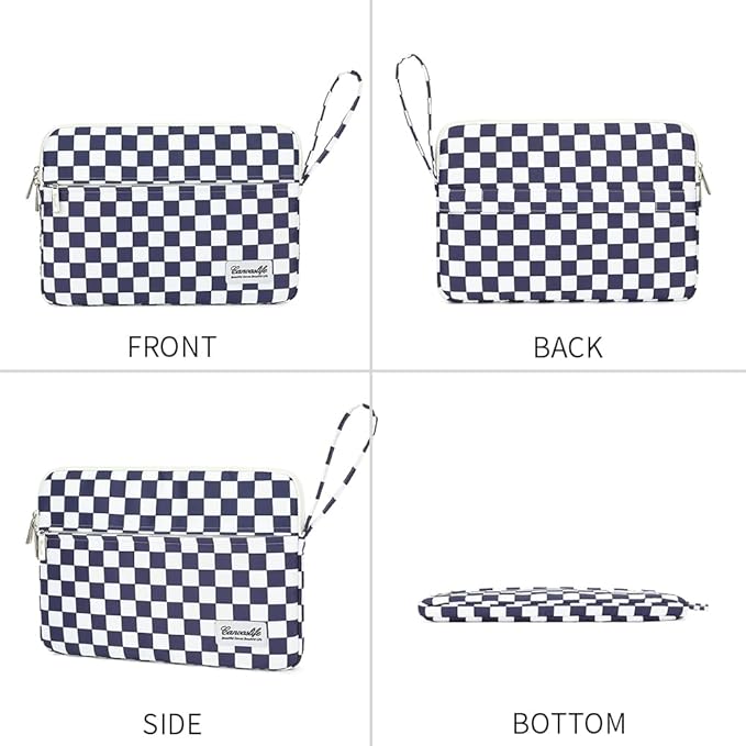 Canvaslife 13.3-Inch Laptop Case, Shockproof, Waterproof and Protective Travel Sleeve for MacBook Air, MacBook Pro, HP, Lenovo, Dell Inspiron 13-13.3-Inch Notebooks (Deep Blue Checker)
