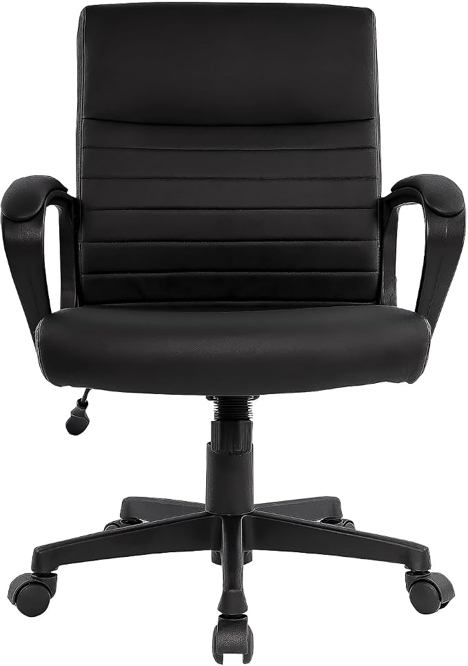 Staples Tervina Luxura Mid-Back Manager Chair, Black, 2/Pack