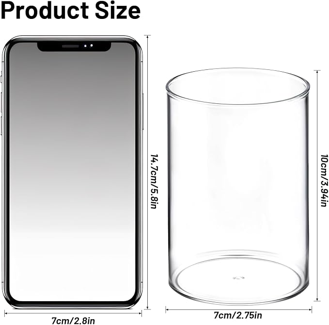 Kifmurase 8 Pack Clear Acrylic Pen Holder, Round Pencil Holder for Desk Pen Cups Makeup Brush Holders Stationery Organizer for Office School Home Desk Accessories