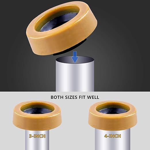 Extra Thick Toilet Wax Ring Kit with Flange and Bolts for Floor Outlet Toilets New Install or Re-seat, Fits 3-inch or 4-inch Waste Lines
