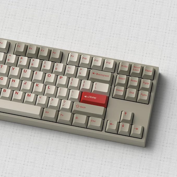 Guffercty kred Cherry Profile PBT Keycaps 156 Key Set, Fade Resistant Custom Keycaps Fit 60%/65%/75%/80%/TKL/100% Mechanical Keyboard (Classic Retro)