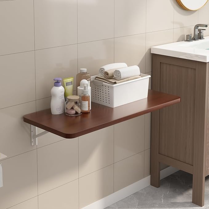 Wall Mounted Laundry Room Folding Table，Fold Down Desk for Small Spaces |Office|Study|Work Bench|Kitchen Dining Restaurant| Home Bar | Waterproof Easy to Install and Clean 39.4"×19.7"