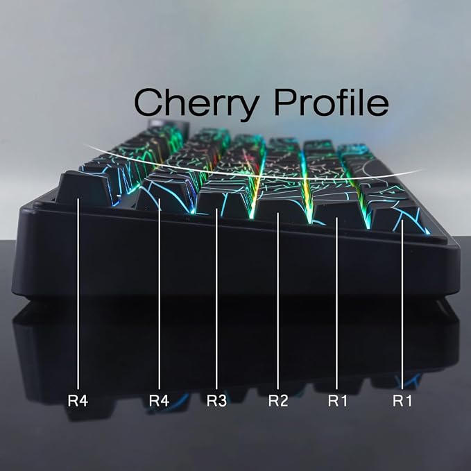 Tsungup Keycaps 130 Keys PBT Cool Spider Web Side Print Custom Keycaps,Cherry Profile Key Caps Keyboard Keycap Set for Cherry MX Switches Mechanical Keyboard(Black)