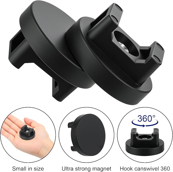 Yookeer 10 Pcs Magnetic Zip Tie Mount Base Black Magnetic Cable Clips Wire Holder Multipurpose Cable Ties Management Base Electrical Supplies for Wire (31 mm)