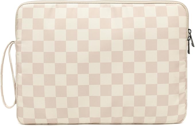 Laptop Sleeve 13.3 inch14 Inch, 15.6inchWater Resistant Traveling Computer Cover with Handle, Shockproof Protective Carrying Laptop Case (Y8-Khaki Checker, 14 inch)
