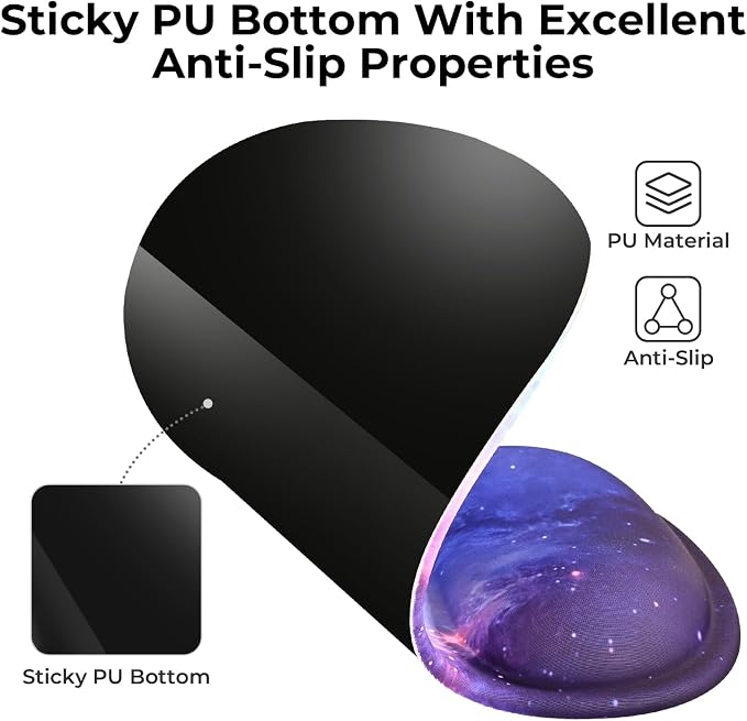 EooCoo Ergonomic Mouse Pad with Gel Wrist Rest Support Middle Concave Design, Relieve Wrist Pain, Non-Slip Base for Laptop, Computer, Office Desk Accessories, Carpal Tunnel Syndrome