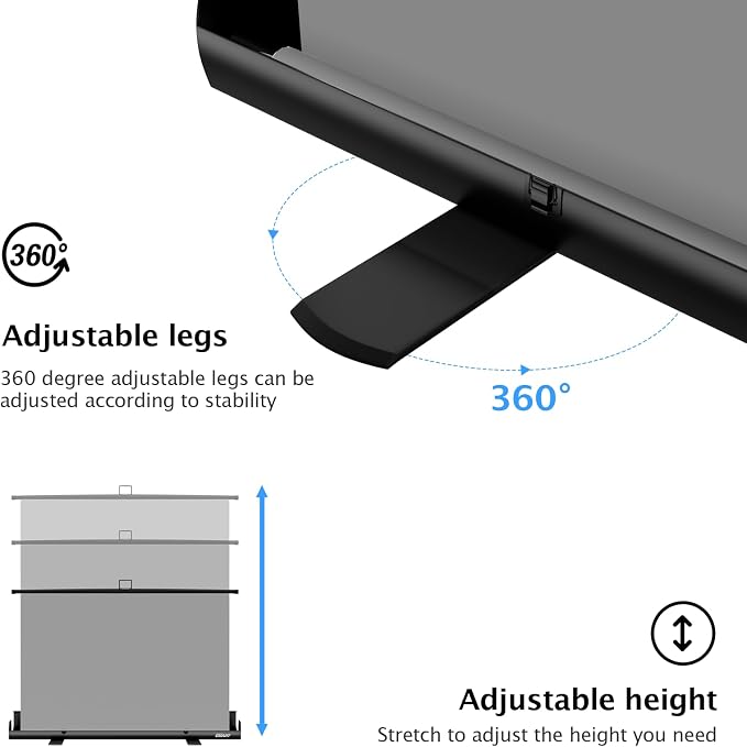 EMART 58x74in Collapsible Grey Backdrop Screen, Retractable Chroma Key Panel for Photo Background Removal, Portable Wrinkle-Resistant Backdrop with Stand for Streaming, Photographic Studio, TikTok