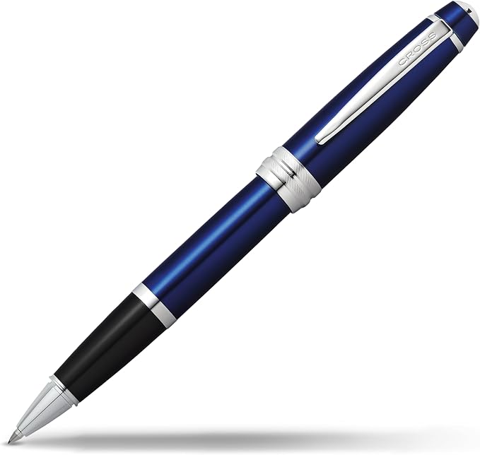Cross Bailey Blue Lacquer Rollerball Pen - Refillable Pen for Smooth Writing - Well-Balanced, Distinctive Design - Easy Handling - Comfortable Grip - Gift-Ready Black Ink