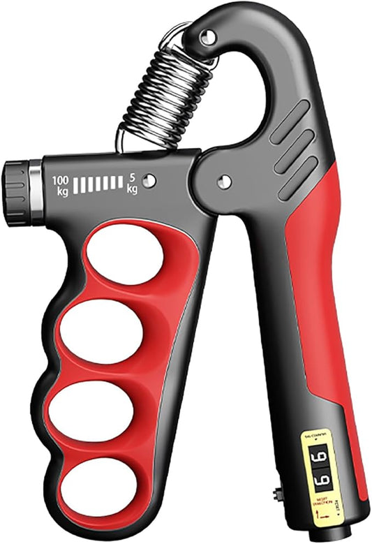 Grip Strength Trainer, Hand Grip Strengthener with Adjustable Resistance 11-220Lbs(5-100KG), Automatic Counter, Ergonomic Design, Forearm Strengthener for Musicians Athletes and Injury Recovery
