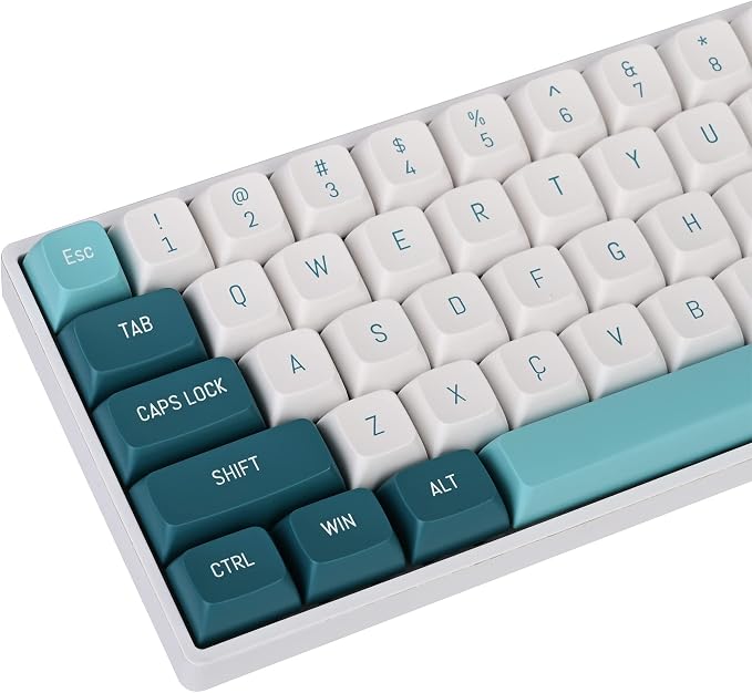 GTSP 163 Keys CSA Profile PBT Keycaps Set with 7U Spacebar, Double Shot Custom Green Keycap for ANSI Layout 60% 65% 100% MX Switches Mechanical Keyboard (Forest)