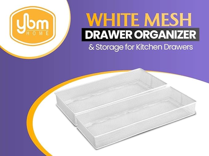 YBM HOME Silver Mesh Drawer Cabinet and or Shelf Organizer Bins, School Supply Holder Office Desktop Organizer Basket (12, 6x6x2 Inch)