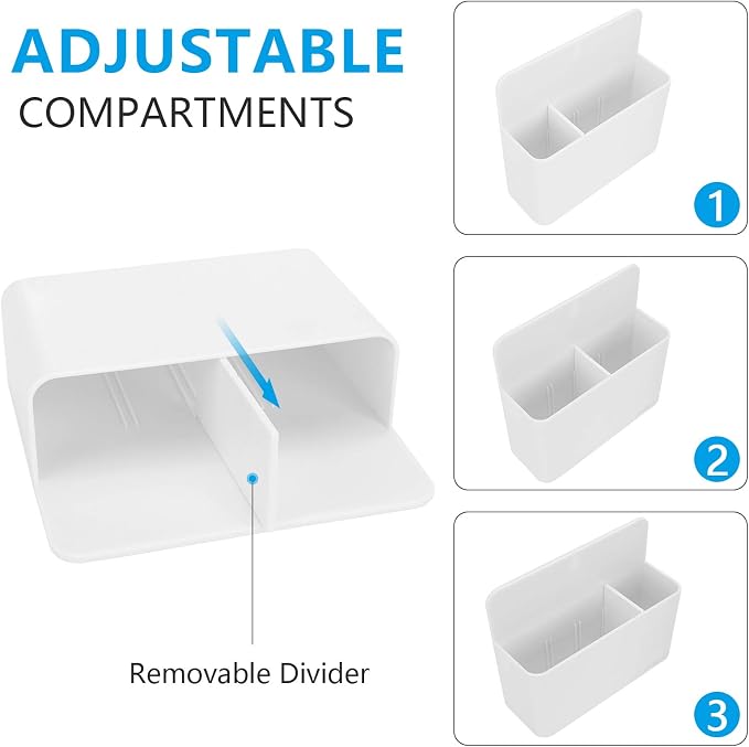 White Magnetic Pencil Cup, White Locker Organizer, Pencil Storage Cup with Strong Magnet, Marker/Pen Basket for Whiteboard, Refrigerator, Locker Accessories, School and Office Supplies