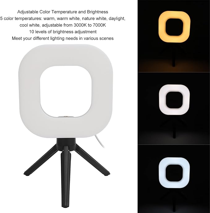 Video Conference Lighting Kit, 1500LM 10 Brightness Level 5 Color 72 LEDs Rings Light, Clip On Laptop Lamp with Tripod for Live Streaming Makeup