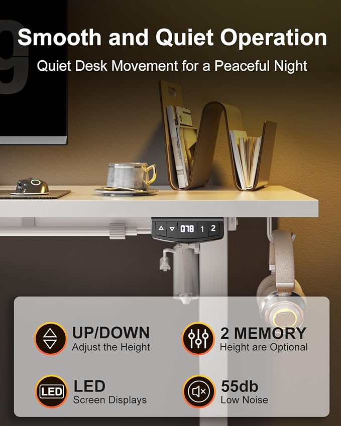 Korfile 63" L Shaped Standing Desk Height Adjustable Memory Presets White | Reversible Corner Desk, Ergonomic Sit to Stand, for Home Office, Work and Study, Weight Capacity 180lbs