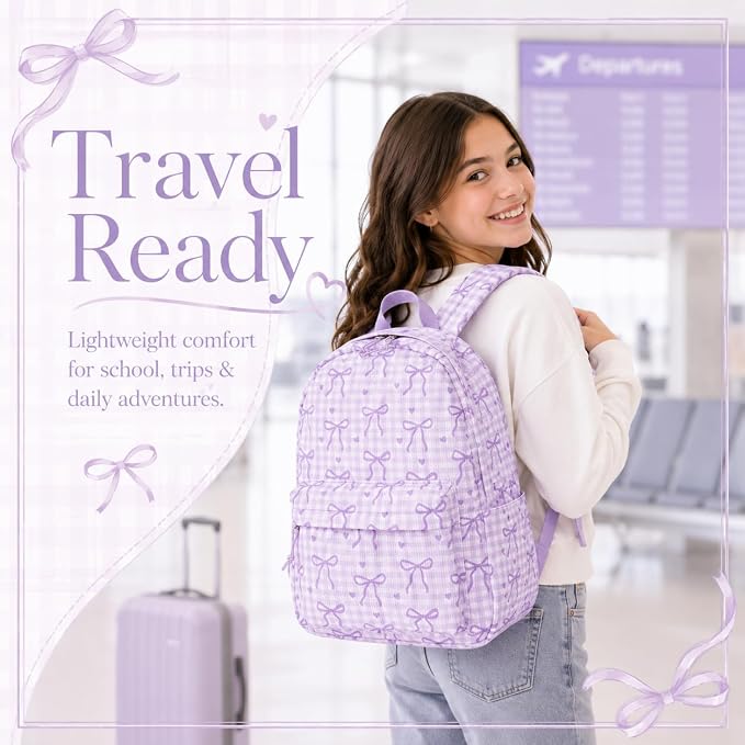LEDAOU Backpack for Girls School Bag Kids Bookbag Teen Backpack Set Daypack with Lunch Bag and Pencil Case | Kids