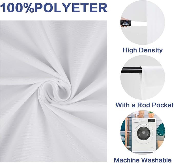 GFCC 7x10FT White Backdrop Background - for Photography Photo Booth Backdrop for Photoshoot Background Screen Video Recording Parties Curtain