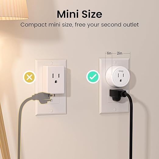 [Upgraded Version] GHome Smart Mini Plug Compatible with Alexa & Google Home, WiFi Outlet Socket Remote Control, Timer Function, Only Supports 2.4GHz Network, No Hub Required, ETL FCC Listed (2 Pack)