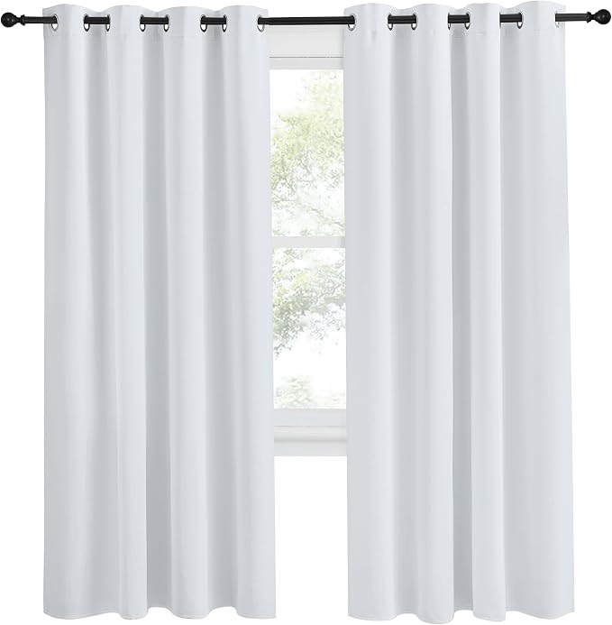 NICETOWN Room Darkening Window Curtain Panel, 55x78 inches, 1 Pack, Cloud Grey Color, Solid Thermal Insulated Blind Privacy Drape for Bedroom