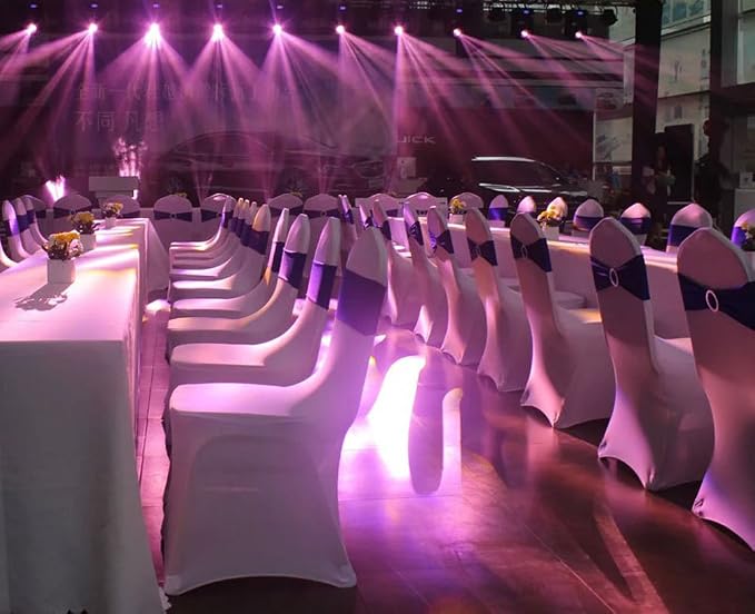 Tvoip 10PCS Chair Cover Stretch Band with Buckle Slider Sashes Bow Wedding Banquet Chair Decoration (Purple)