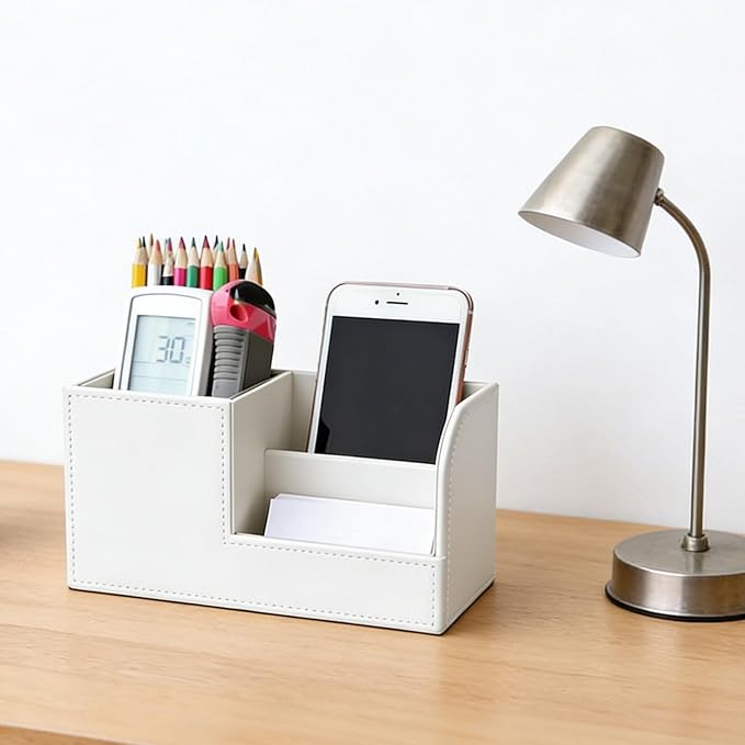 Desk Organizer PU Leather Desk Organizer and Accessories Multifunctional Office Supply Organizer Suitable for Offices Homes and Schools