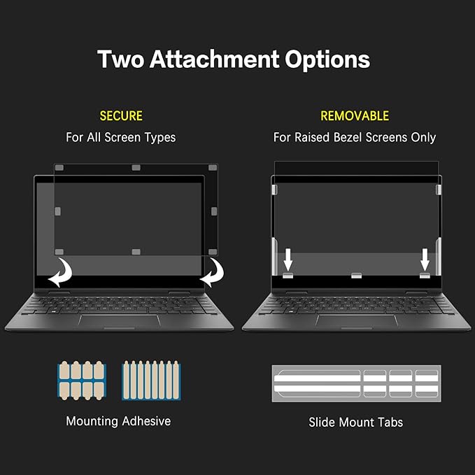 Laptop Privacy Screen 14 Inch 16:9 Aspect Ratio, Laptop Screen Privacy Shield Compatible With Lenovo Hp Dell Acer Asus Thinkpad Envy Xps, Removable Anti Glare Blue Light Computer Filter Protector