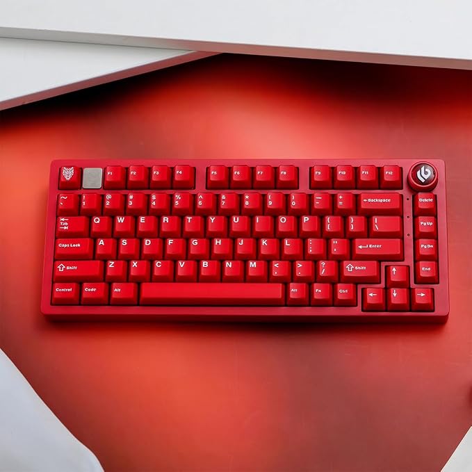 Sumgsn 114 Keys Red Keycaps Cherry Profile Translucent Keycaps Set Fit for 60% 65% 75% Cherry Mx Switches Mechanical Keyboard