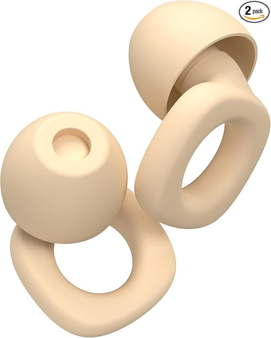 Audree Soft Ear Plugs for Noise Reduction, Reusable Flexible Earplugs for Sleep, Travelling, Focus, Study & Noise Sensitivity, 28dB Noise Cancelling, 8 Silicone Ear Tips in XS/S/M/L, Orange