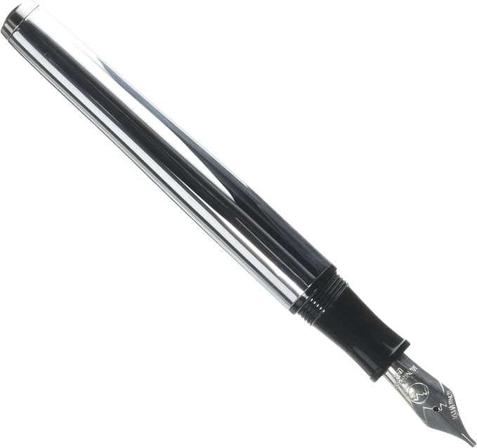 Monteverde USA Aldo Domani Italia Fountain Pen Mirror Chrome - Stub Nib - Luxury Writing Pen - Italian Design - JoWo Stainless Steel Nib - Smooth Ink Flow - Refillable - Gift Box Included