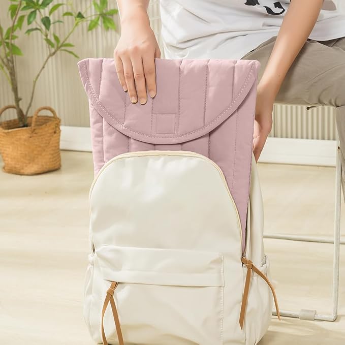 Puffy Laptop Sleeve 13-14 Inch Lilac Pink, Protective Carrying Case for Men and Women, Cute Case Bag Compatible with 13 and 14 Inch Laptops, for MacBook Air M2, Asus/Dell Xps in Cover