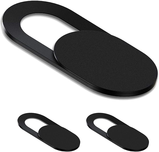 [3 Pack] Slide Webcam Cover Ultra Slim Web Camera Cover fits Laptop, Desktop, PC, Macboook Pro, iMac, Mac mini, Computer, Smartphone,Protect Your Privacy and Security,Strong Adhensive-Black