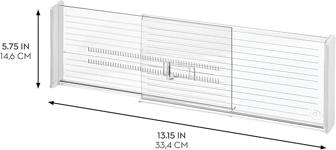 iDesign Expandable Plastic Deep Drawer Dividers for Kitchen, Dresser, or Desk Drawers - Set of 4 - Clear