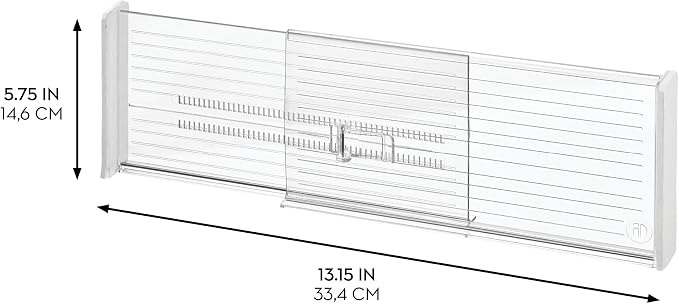 iDesign Expandable Deep Drawer Dividers for Kitchen, Dresser, or Desk Drawers - Set of 8 - Clear
