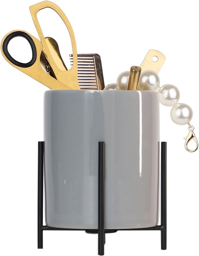 Grey Pen cup,Pencil Holders Pen Holders Desk Accessories for Women Desk
