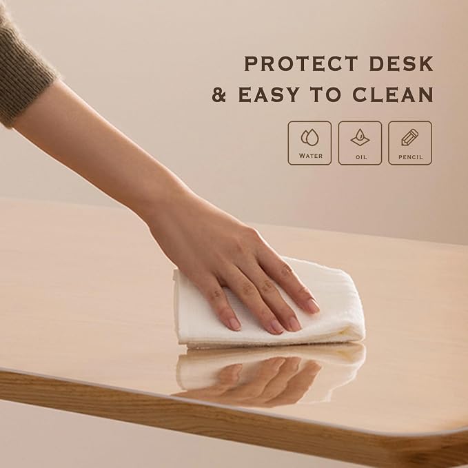 Clear Desk Mat, 23.6 x 13.7 in, Desk Protector for Writing & Working, Anti-Water & Heat Resistant, for Home & Office